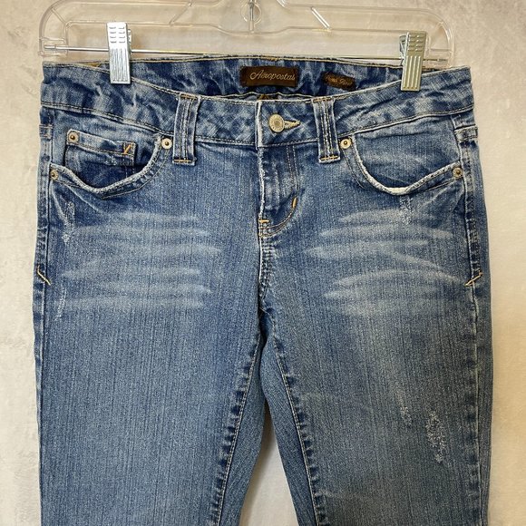 Aéropostale Y2K Stretch Boot Jeans 3/4 Short - Picture 2 of 11